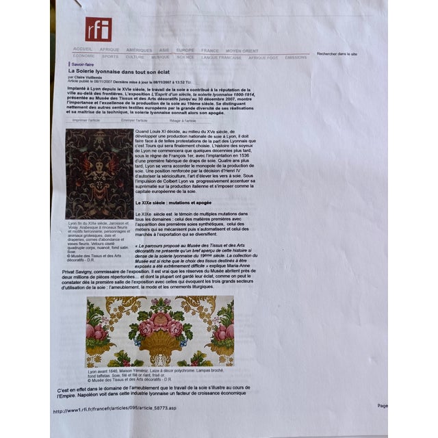 Lyon Rare Run of Silk Taffeta Lampas Silk and Gold Embroider For Sale - Image 11 of 12