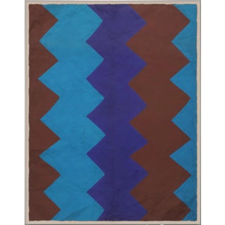 Blue Brown Art Print in Acrylic Box Frame by Paule Marrot For Sale