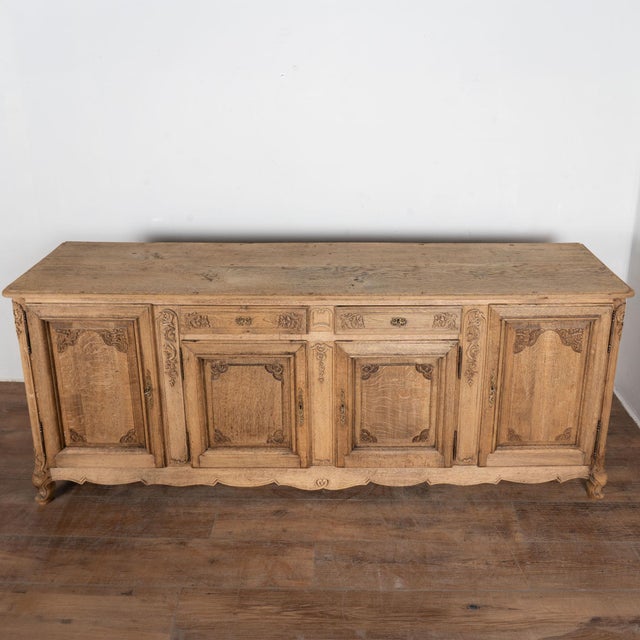 19th Century French Bleached Oak Sideboard Buffet For Sale - Image 4 of 14