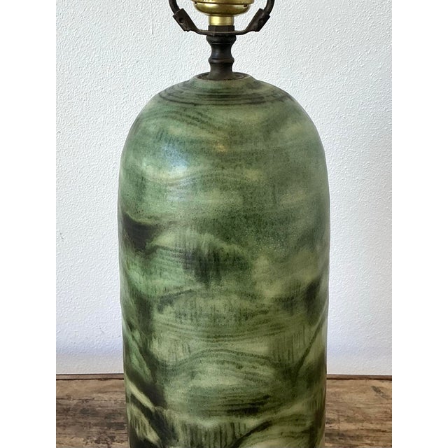 Vintage Hand Painted Ceramic Lamp For Sale - Image 12 of 12