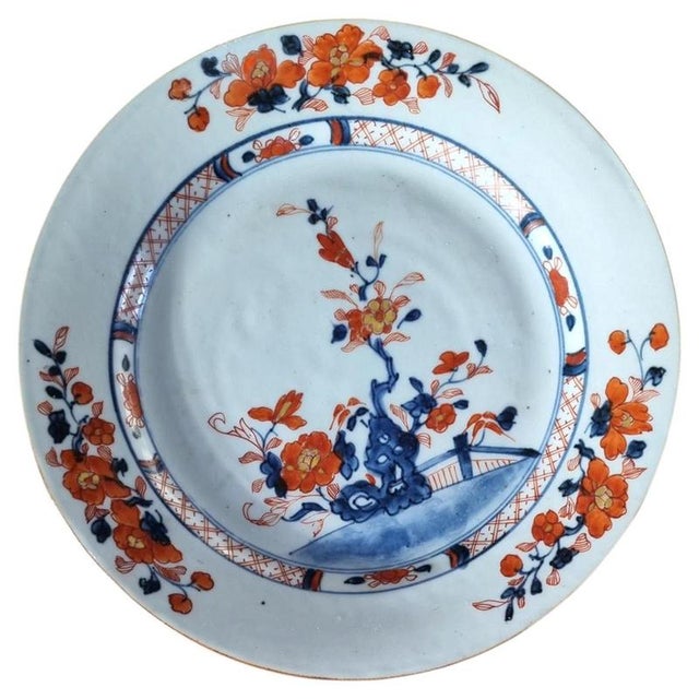 Ceramic Early 18th Century Chinese Kangxi Imari Porcelain Plate For Sale - Image 7 of 7