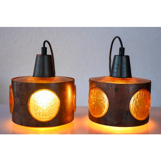 A striking example of midcentury brutalist lighting design, this pendant was hand-crafted by renowned finnish designer...