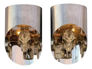 "Totem" Sconces Attributed to Maria Pergay - a Pair