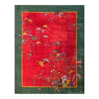Antique Chinese Art Deco Rug 9' 2" x 11' 8" For Sale