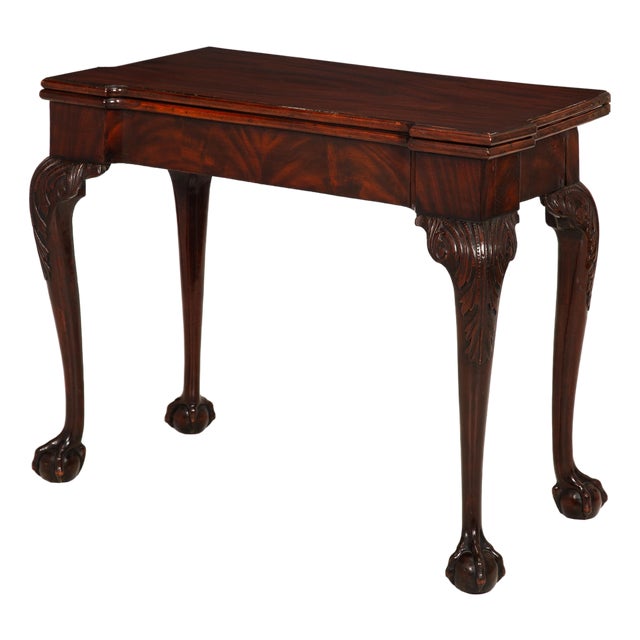 English George III Mahogany Gate Leg Card Game Table Circa 1770 For Sale