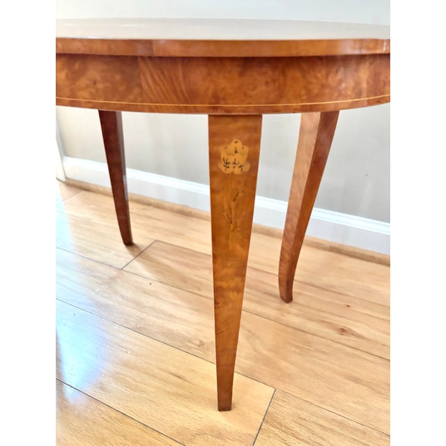 Italian Burlwood Marquetry Coffee Table, Small For Sale - Image 4 of 7