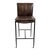 Coffee Brown Leather Bar Stool For Sale - Image 9 of 13
