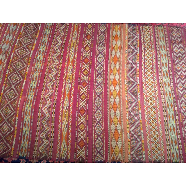 Vintage Moroccan Tribal Kilim, Handwoven Wool, Stripe Geometric Pattern, Purple & Yellow, 6x10 For Sale - Image 16 of 17