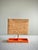 Late 20th Century Vintage Italian Postmodern Style Orange Table Lamb With Rectangular Cork Lamp Shade in Style of Memphis Milano Modernist Design For Sale - Image 5 of 12