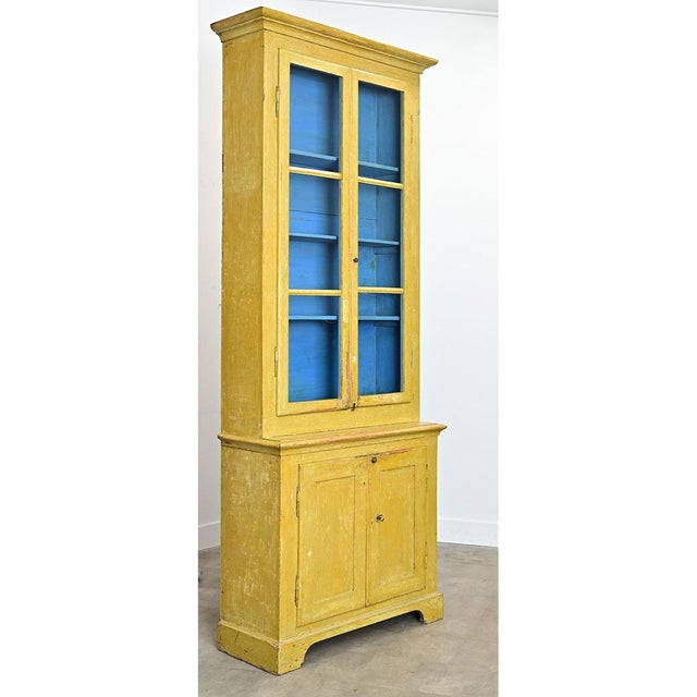 English 19th Century Tall Painted Bookcase For Sale In Baton Rouge - Image 6 of 9