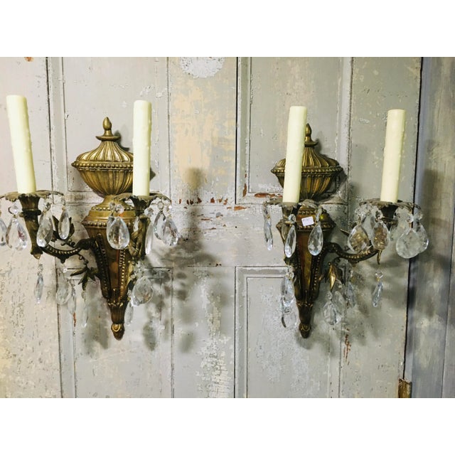 Pair of 1940s French Bronze Sconces For Sale - Image 13 of 13