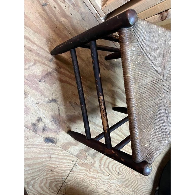 Antique Rush Seat Ladder Back Side Chair.19th Century frame is sturdy and strong Good condition with age and use...