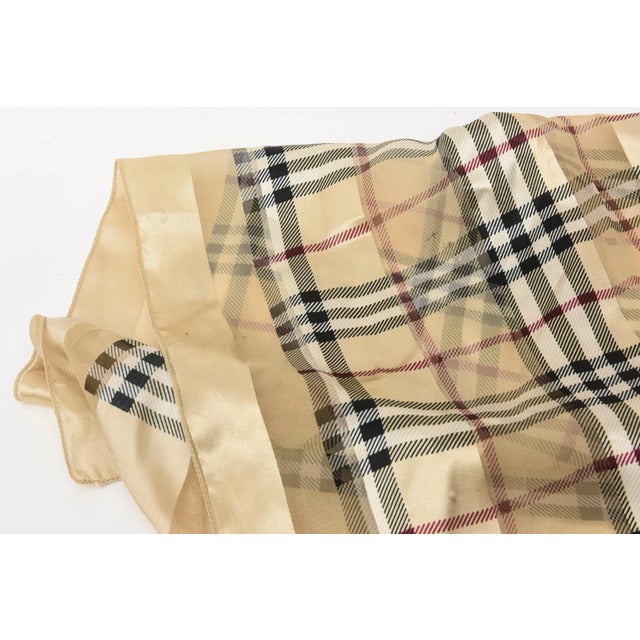 Burberry Vintage Burberry Silk Satin Scarf 1960's For Sale - Image 4 of 8
