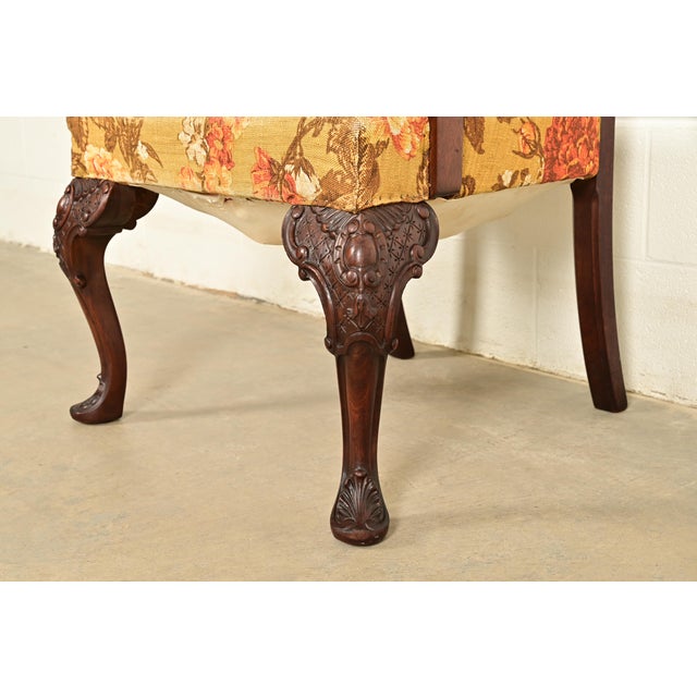 Berkey & Gay Antique Chippendale Carved Walnut Armchair, Circa 1920s For Sale - Image 11 of 12