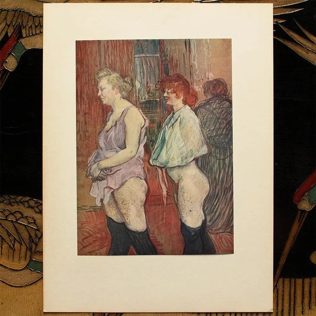 1950s 1950s After Toulouse-Lautrec "La Visite: Rue Des Moulins" Vintage Full Color Print For Sale - Image 5 of 8