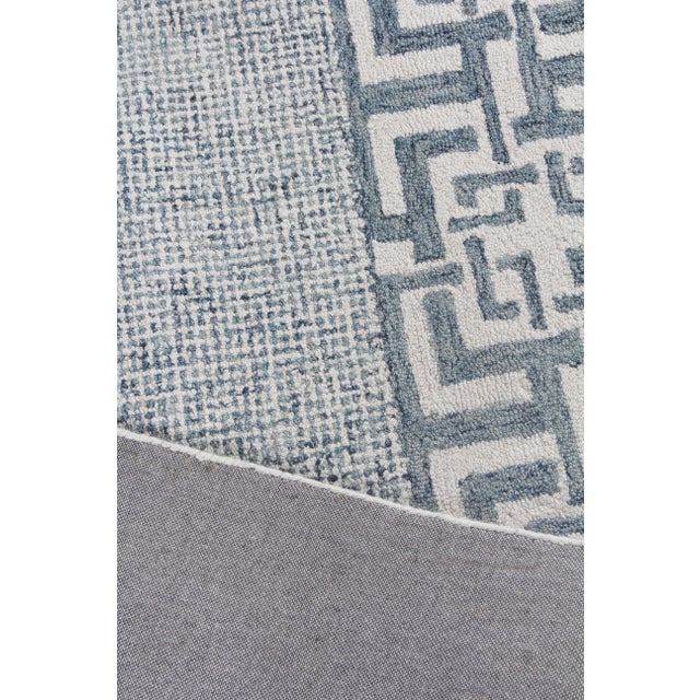 Exquisite Rugs Melbourne Handtufted Wool & Cotton Aqua - 12'x15' For Sale In Los Angeles - Image 6 of 7