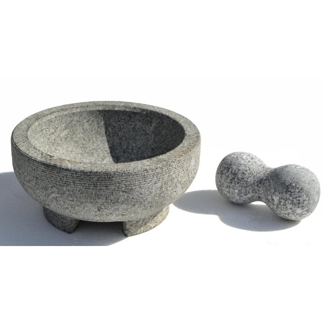 Alessi Vintage Ancient Art Granite Molcajete Spice Grinder 8-Inch Usa Imusa For Sale - Image 4 of 14