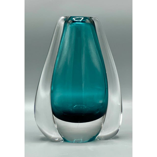 Mid-Century Modern Blue Art Glass Vase For Sale - Image 13 of 13
