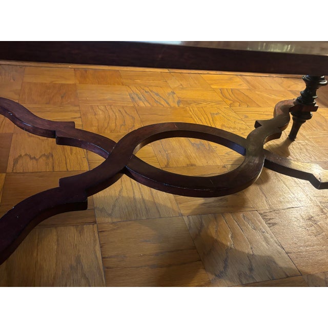 Vintage Baroque Style Black Marble and Turned Leg Cocktail Table For Sale - Image 4 of 11