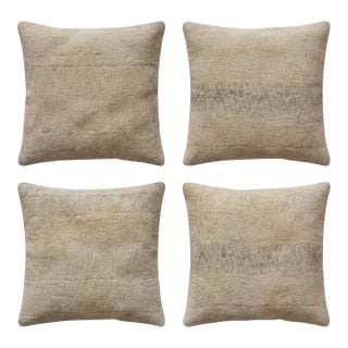 Turkish Wool Kilim Pillow Cover 24'' X 24'' - Set of Four For Sale