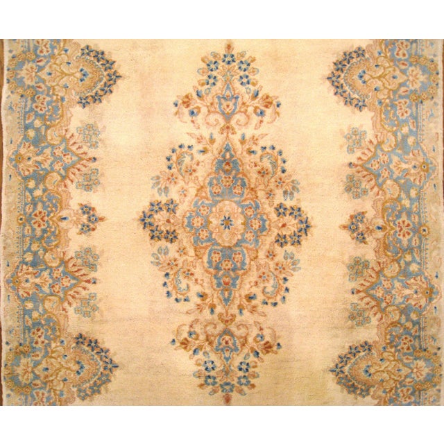 1950s Vintage Persian Decorative Oriental Kerman Rug in Small Size For Sale - Image 5 of 6