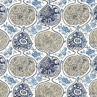 Sample - Schumacher Katsugi Fabric in Blues For Sale