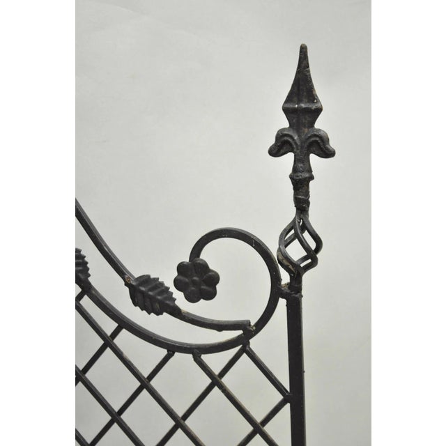 Antique Gothic Arts & Crafts Wrought Iron Scrolling Folding Fireplace Screen For Sale - Image 17 of 18