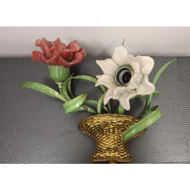 Lamps with Murano Glass Flowers from Bacci Florence, Set of 2 For Sale - Image 12 of 16