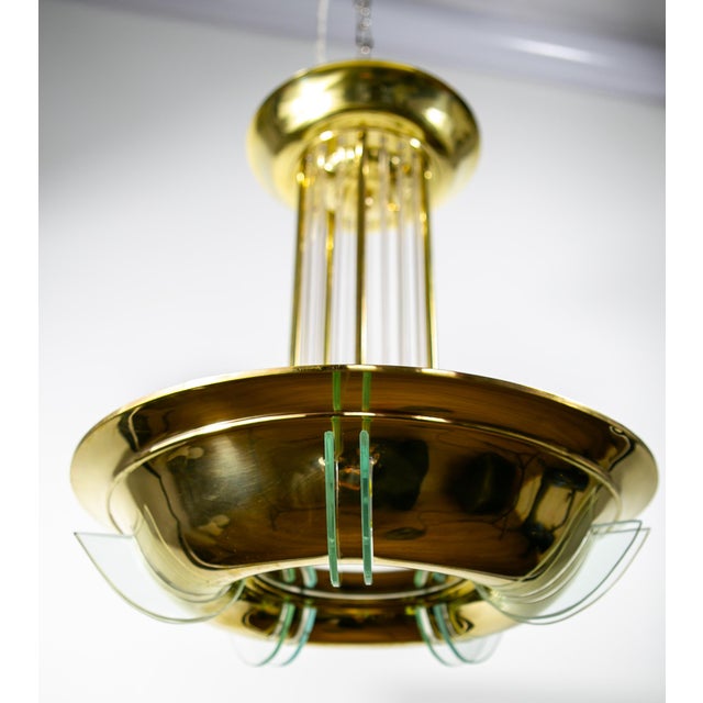 Art Deco Modernist Ceiling Lamp with Glass Rods, France, 1930 For Sale - Image 12 of 12