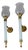 French Blue Opaline Glass and Brass Torch Wall Sconces with Glass Shades, 1950s, Set of 2 For Sale