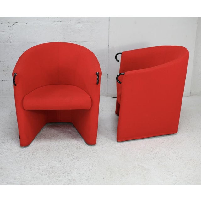 Set of Red Armchairs from Arflex, Italy, 1980 For Sale - Image 13 of 16