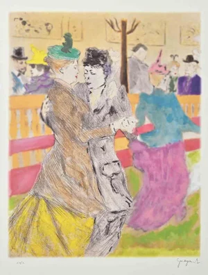 Martine Goeyens, The Dance, Original Lithograph, 2000s
