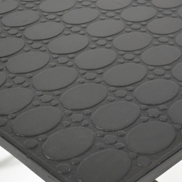 Black Paul McCobb Brass Side or End Table with Uncommon Textured Top For Sale - Image 8 of 9