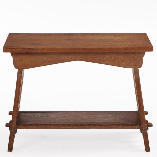 Gothic French Brutalist Style Carved Oak Table, C 1930 For Sale - Image 3 of 7