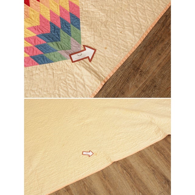 Vintage 'Broken Star' Pattern Quilt For Sale - Image 11 of 13