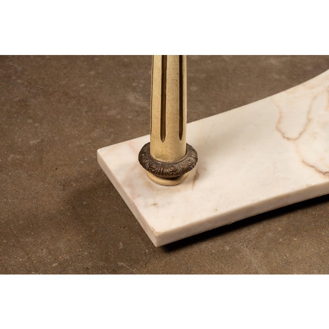 Stone Mid-Century Marble and Glass Neoclassical Oblong Coffee Table For Sale - Image 7 of 7