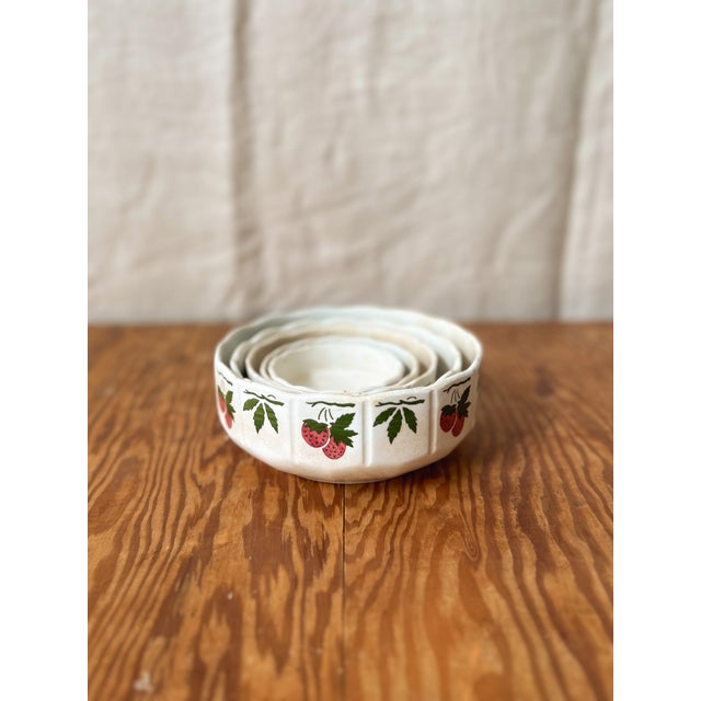 Rustic Vintage Strawberry Bowls - Set of 5 For Sale - Image 3 of 6