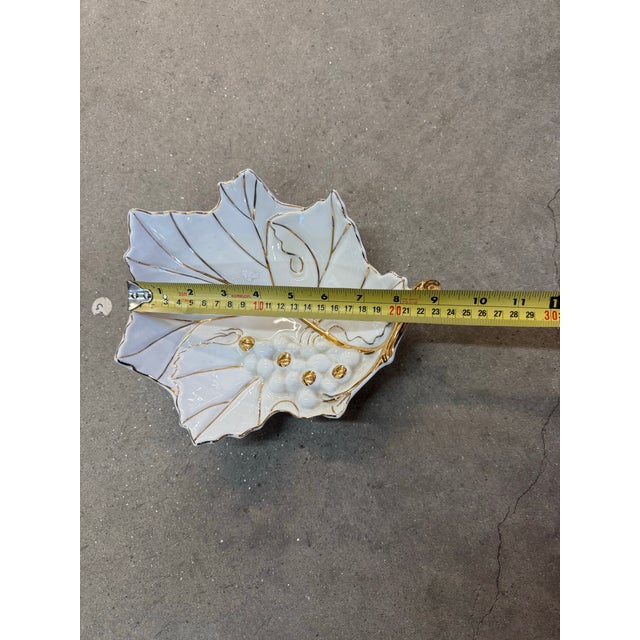 Italian Vintage Bertoncello Del Veneto White Ceramic Cherry Bowl 8in For Sale - Image 3 of 5