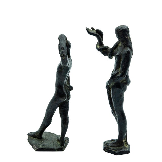 Early 20th Century Bronze Figures of Adam and Eve by William Hunt Diederich - A Pair For Sale - Image 5 of 9
