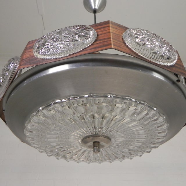 Vintage Lakro Pendant Lamp with Oval Glass Plates, 1970s For Sale - Image 6 of 17