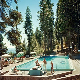 Slim Aarons 'Pool at Lake Tahoe' 20x20 Photographic Print From Getty Images For Sale