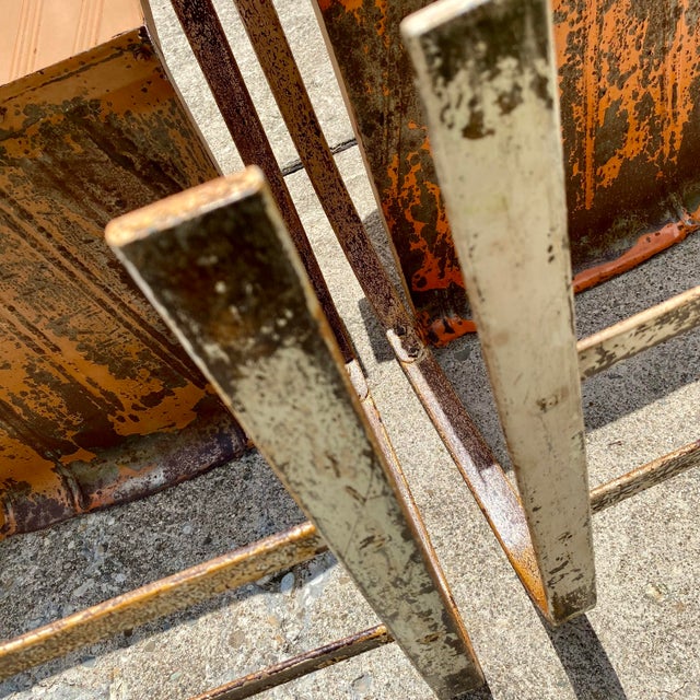 Vintage 1940s Outdoor Metal Lounge Chairs a Pair Cleveland Welding "Restmaster", Pair For Sale - Image 10 of 17