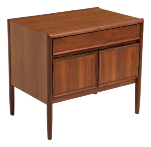 Mid Century Barney Flagg Drexel Parallel Walnut End Table Nightstand 1961