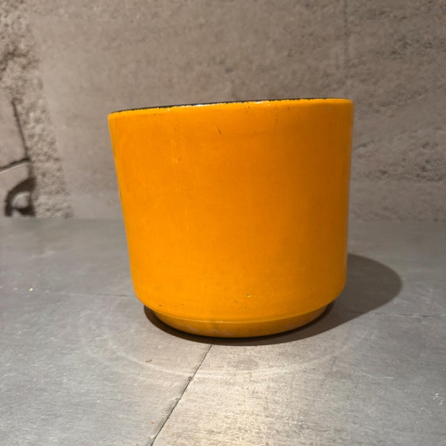 Small Mid Century Modern Pottery Orange Planter John Follis Gainey Era For Sale - Image 11 of 15
