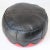 Moroccan Round Red and Black Leather Pouf Hand-Tooled in Marrakesh For Sale In Palm Springs - Image 6 of 12