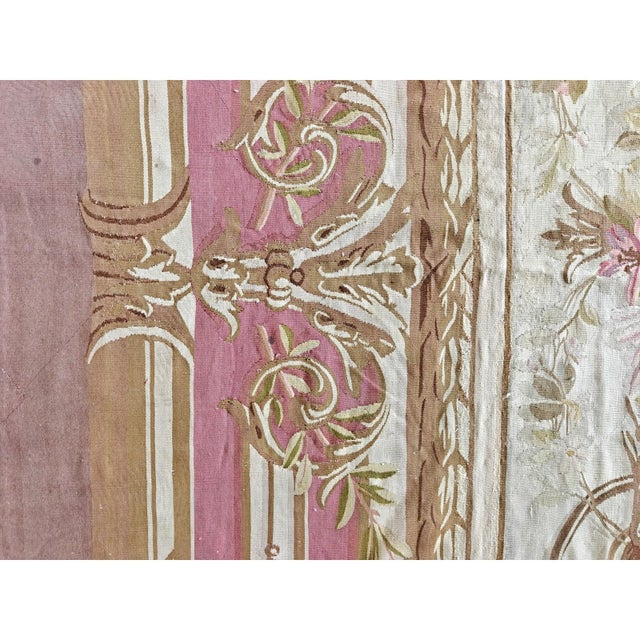 1850s Ivory Field Classical French Antique European Aubusson Oversized Rug For Sale - Image 9 of 10