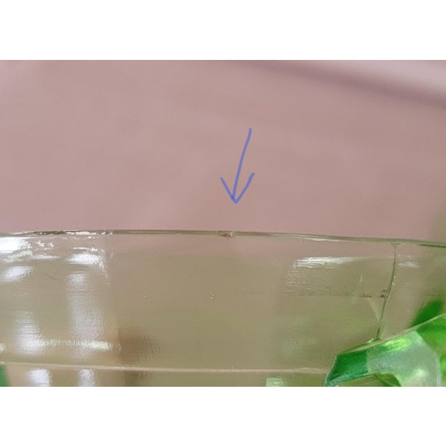 Uranium Glass Set of 4 Green Tea Cups Early 20th Century For Sale - Image 17 of 18