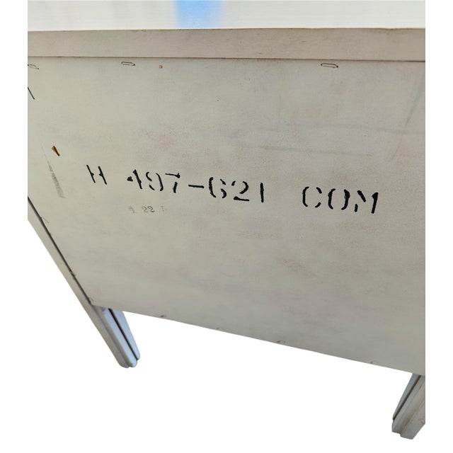 Wood Vintage Henry Link Bali Hai Faux Bamboo Nightstand – Original Cream Finish For Sale - Image 7 of 12