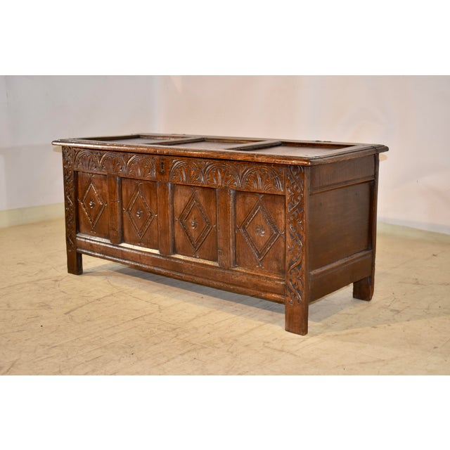 18th Century English Oak Blanket Chest For Sale In Greensboro - Image 6 of 11
