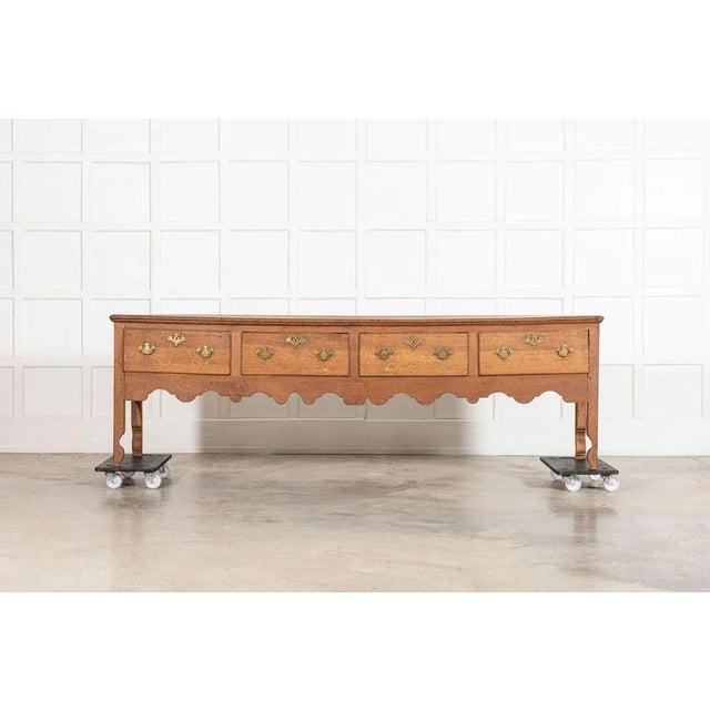 Large Early 19th Century English Oak Dresser Base, 1800 For Sale - Image 6 of 13
